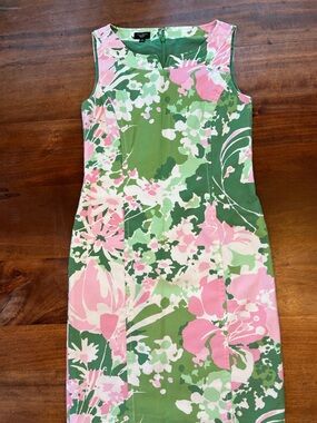 Talbots Women’s  Sleeveless Pencil Dress size 4P  Pink/Green  Preppy